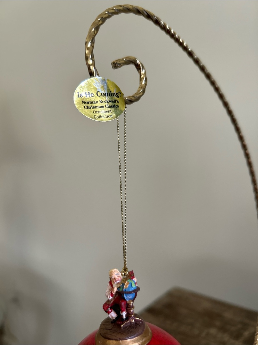 Norman Rockwell's Christmas Classics Heirloom Porcelain Ornaments-Is He Coming - Picture 6 of 6